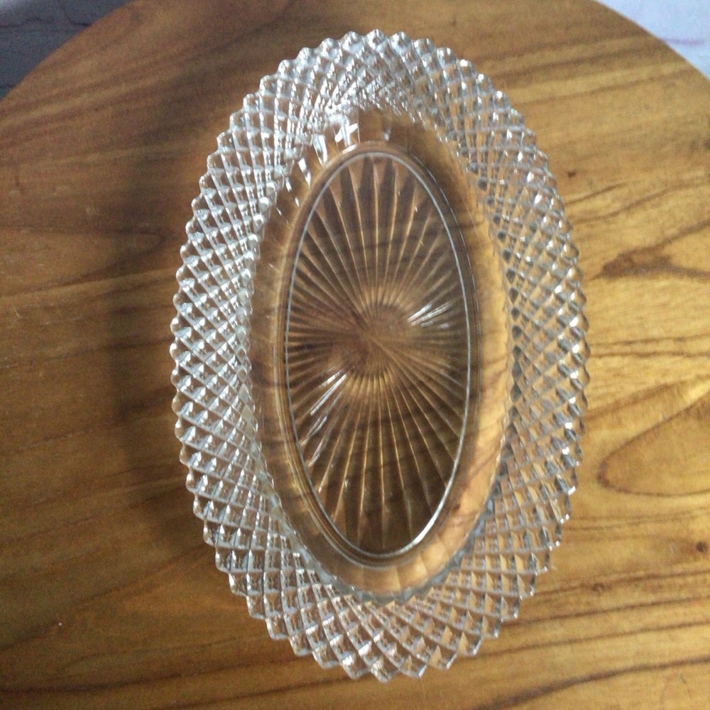 Vintage Anchor Hocking Miss America Clear Glass Oval Dish - Picture 4 of 6